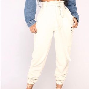 Fashion Nova Simone Oatmeal Joggers